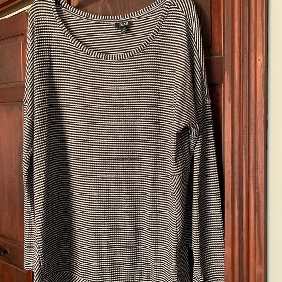 a.n.a Tops - A.N.A black and white stripe long sleeve top